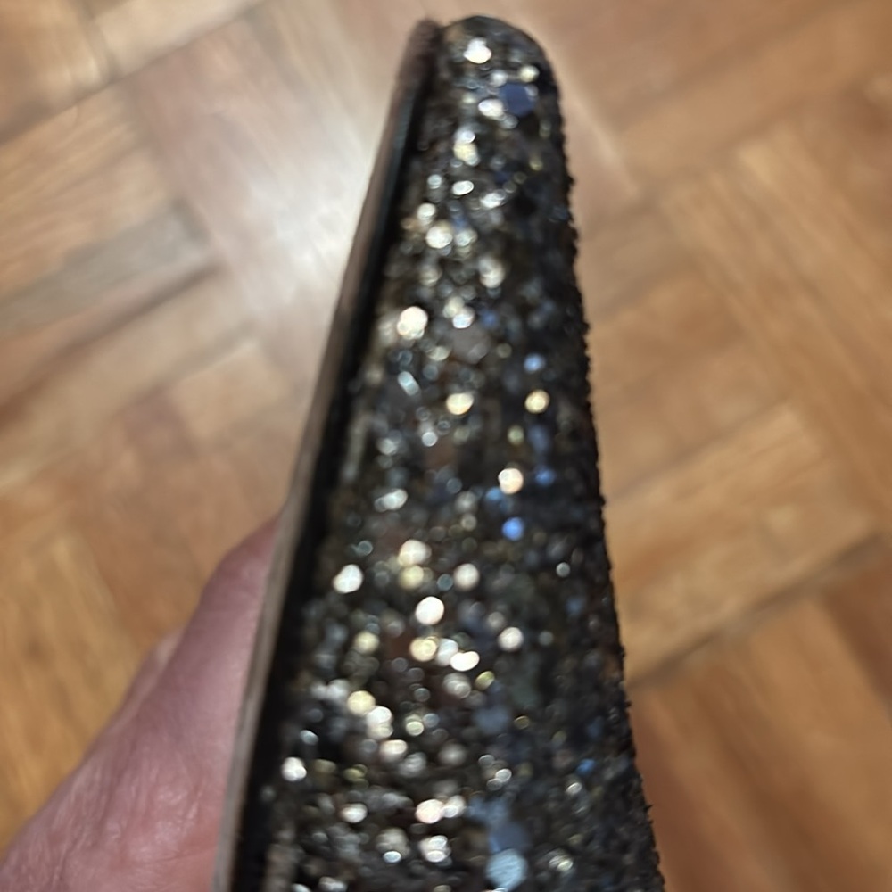 Jimmy Choo Silver Glitter Flats - Picture 5 of 8